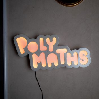 Personalised 3D printed light sign for Polymaths