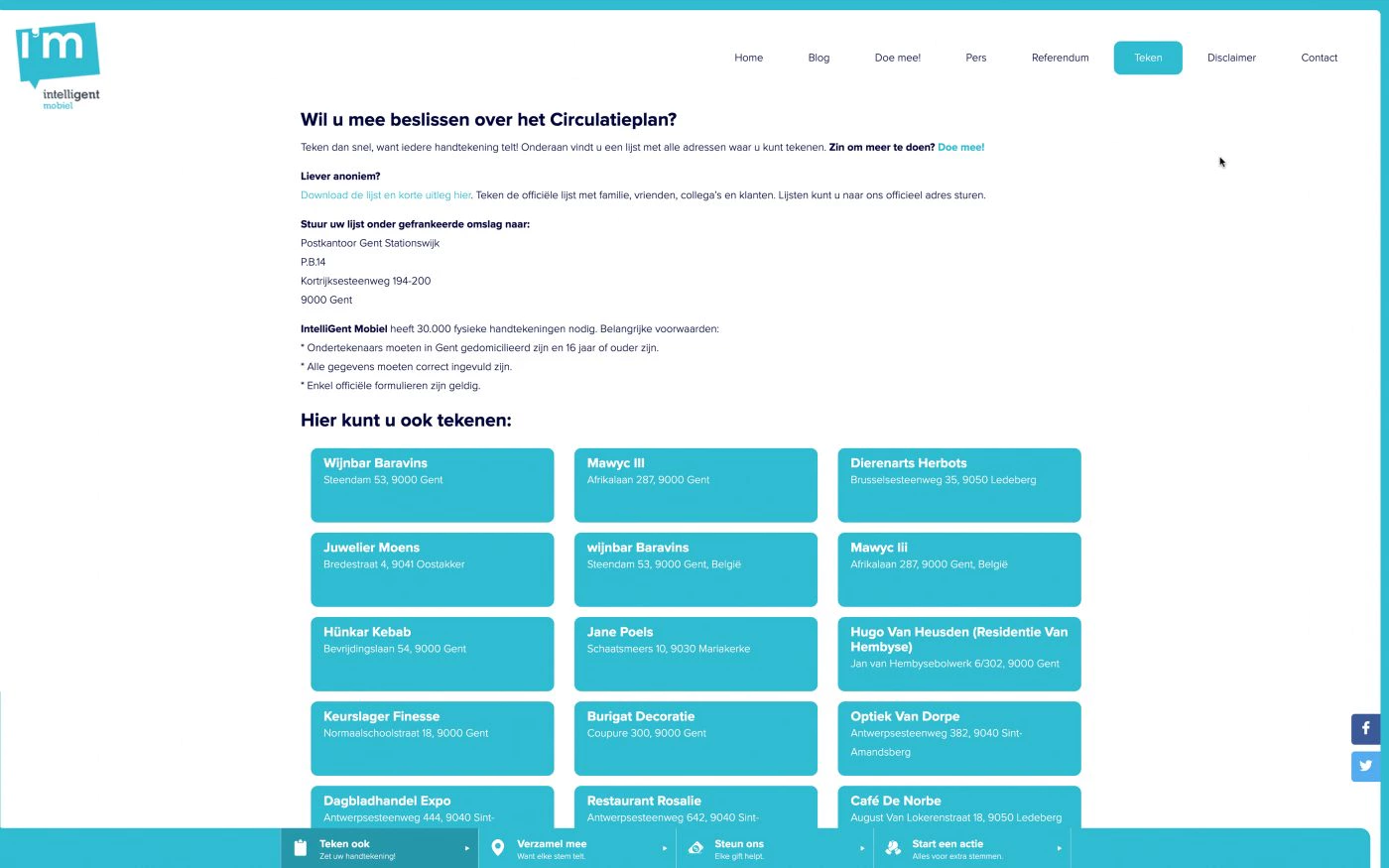 webdesign deelnemers pagina