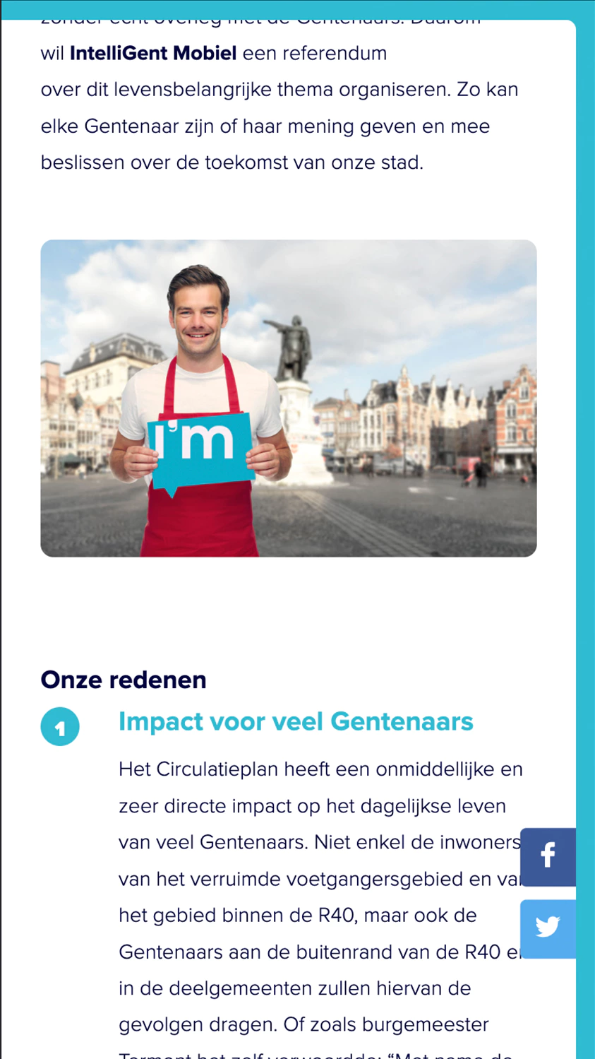 informatieve pagina web design op mobiel toestel