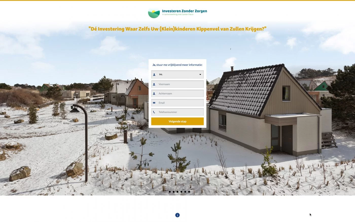 Screenshot formulier Facebook Reclame Campagne website