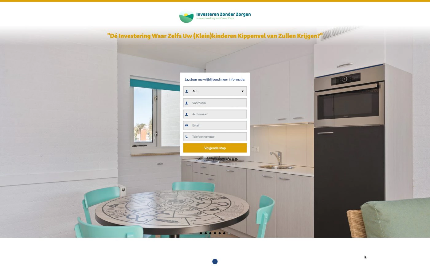 Screenshot foto binnen in huisje op Facebook Reclame Campagne website