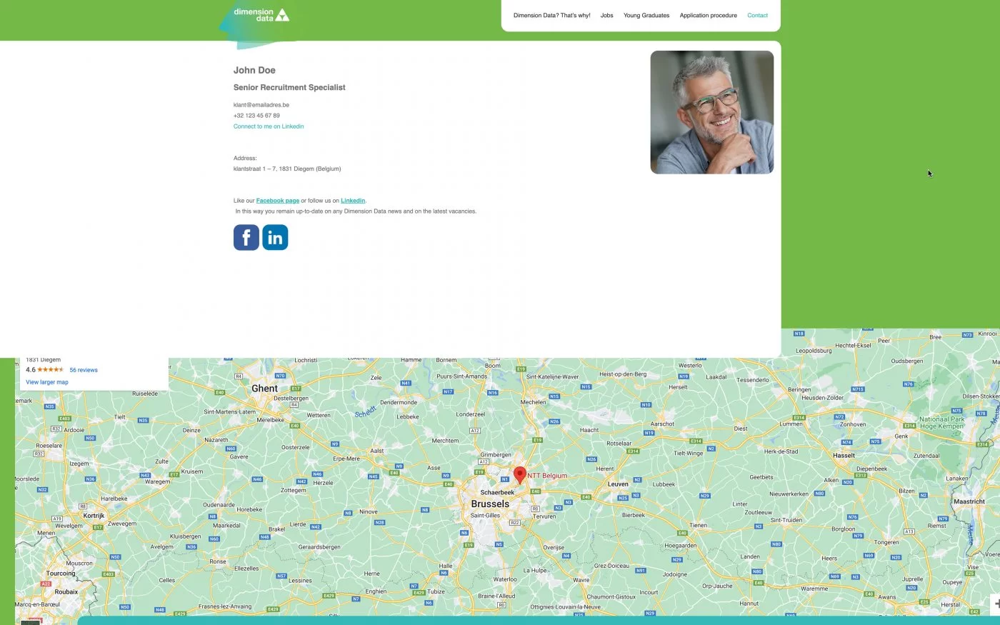 contact punt vacature website