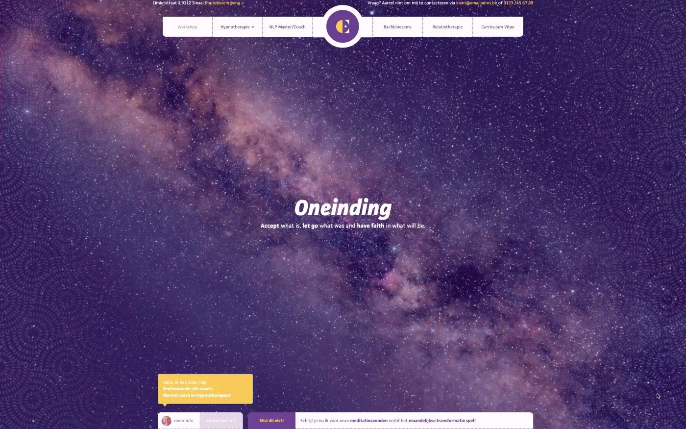Oneindig Sterren Header afbeelding Webdesign
