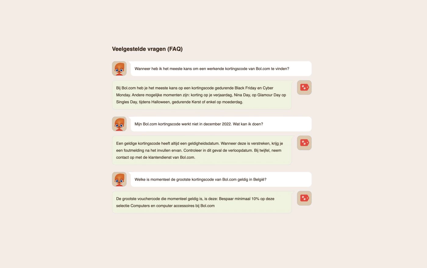 faq user interface design element