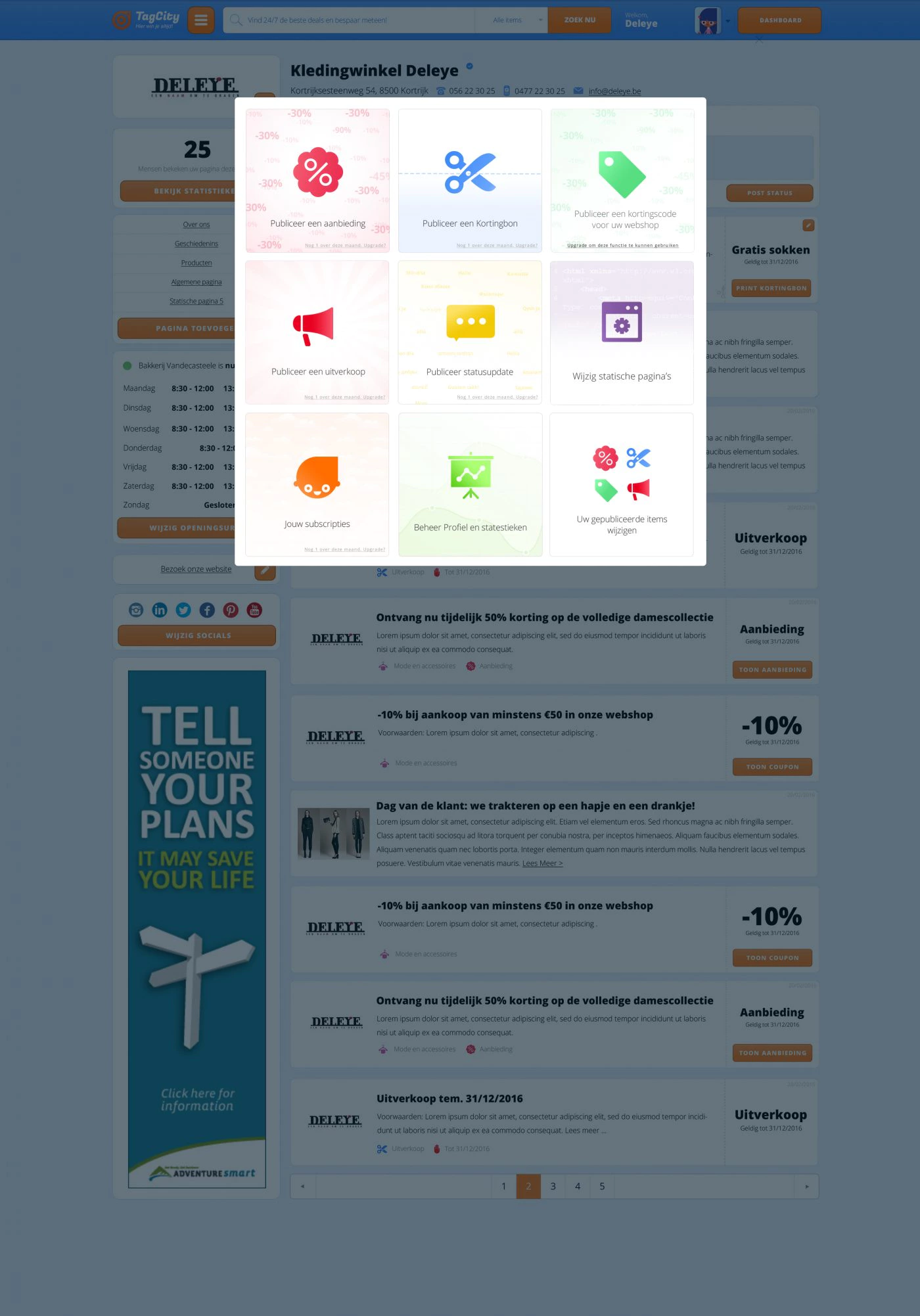 handelszaken dashboard