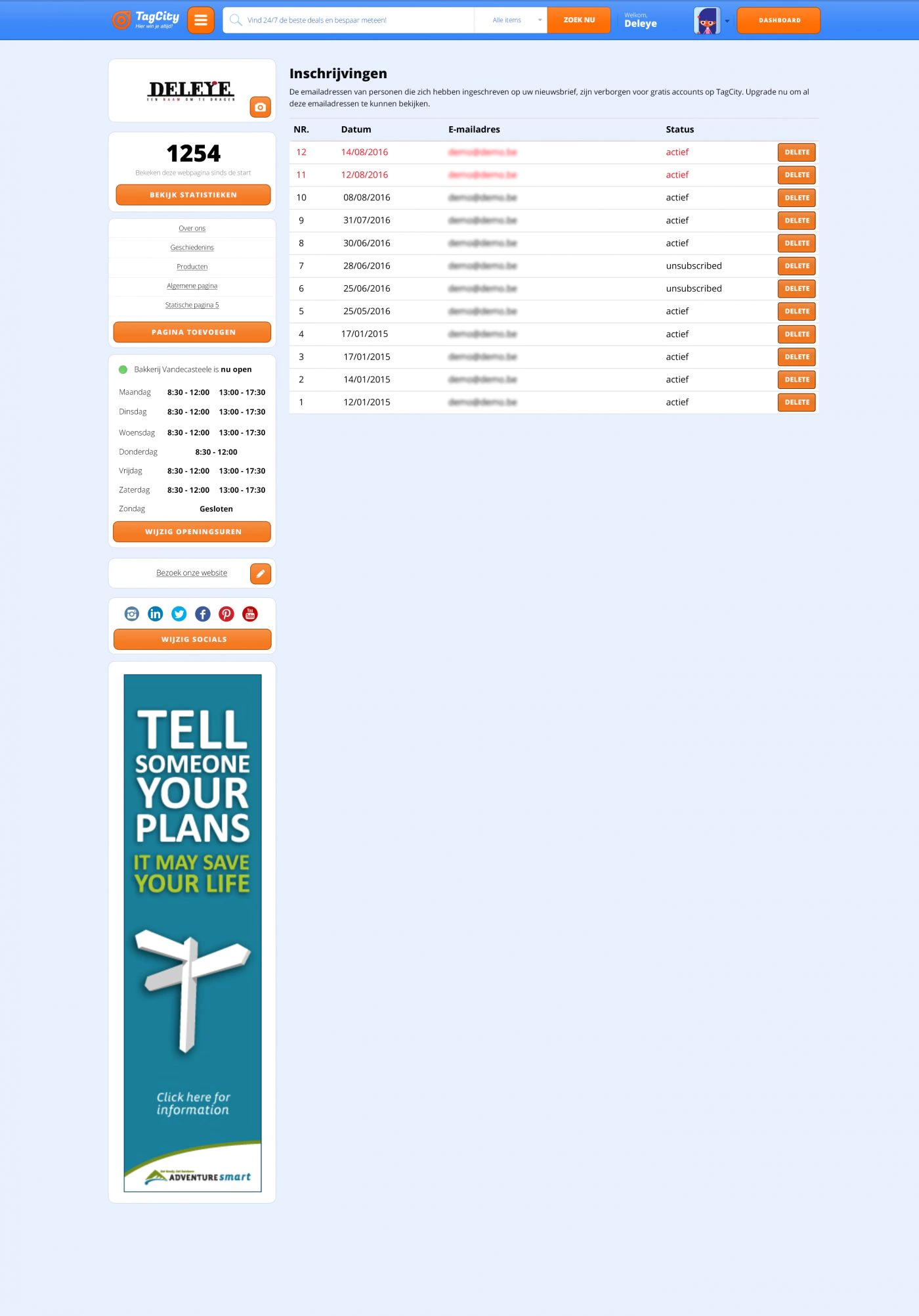 handelszaken inschrijven