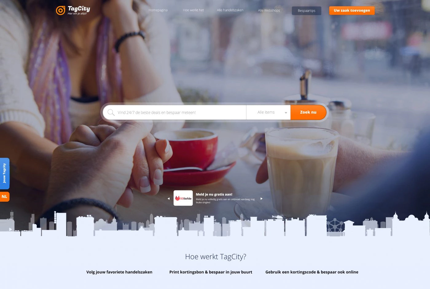 webdesign homepage take-over dating