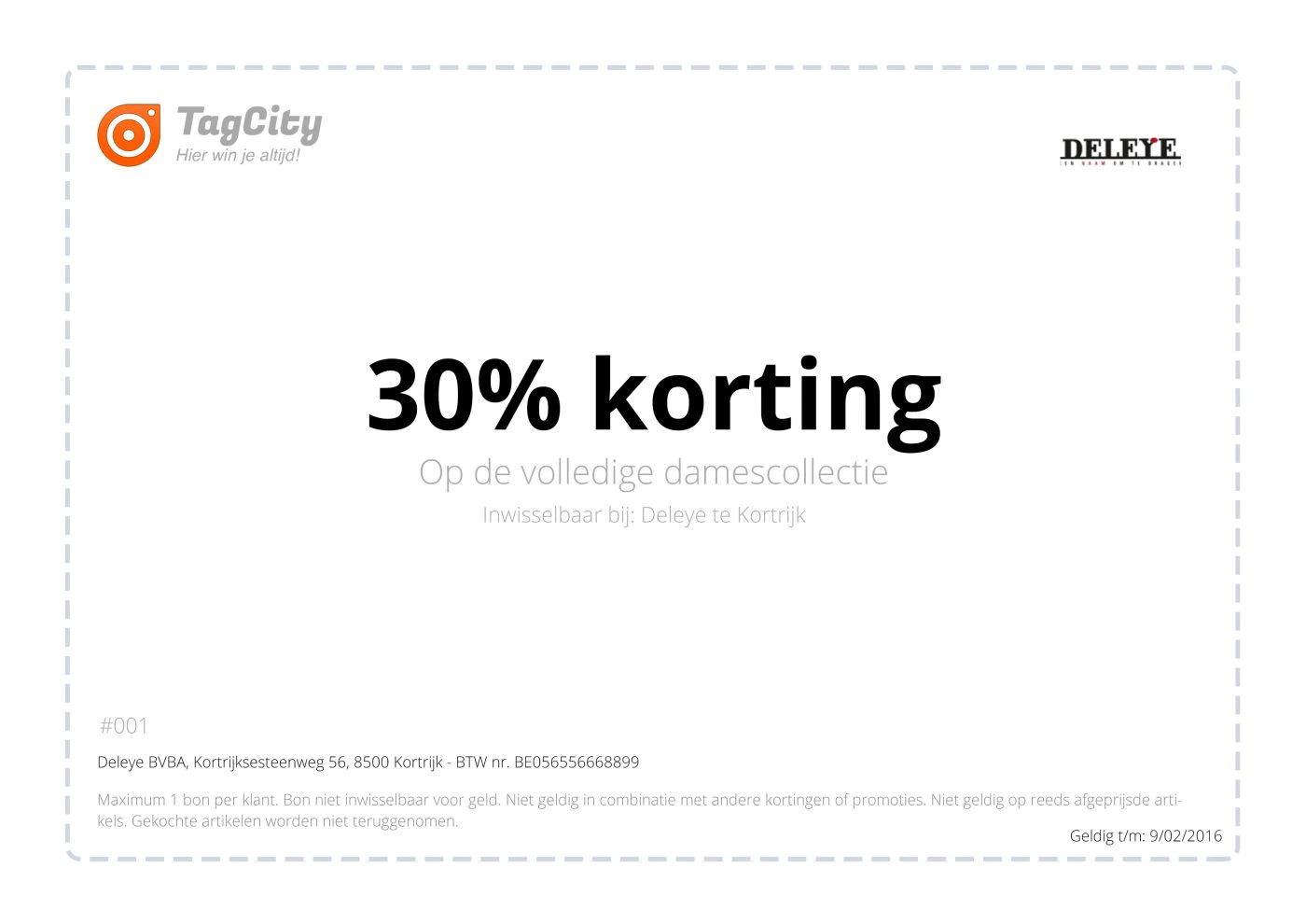 kortingbon print