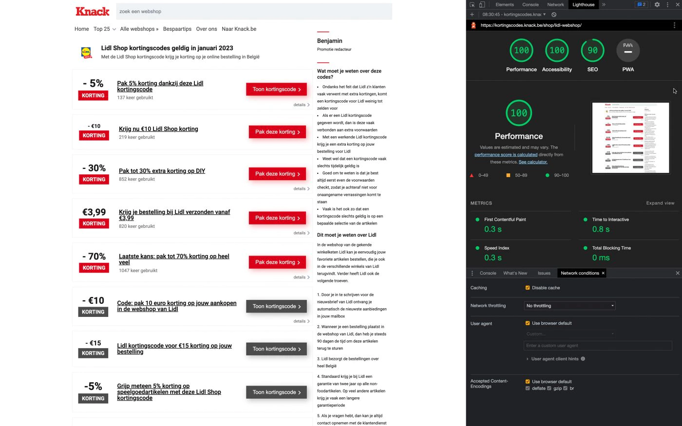 lighthouse score 100