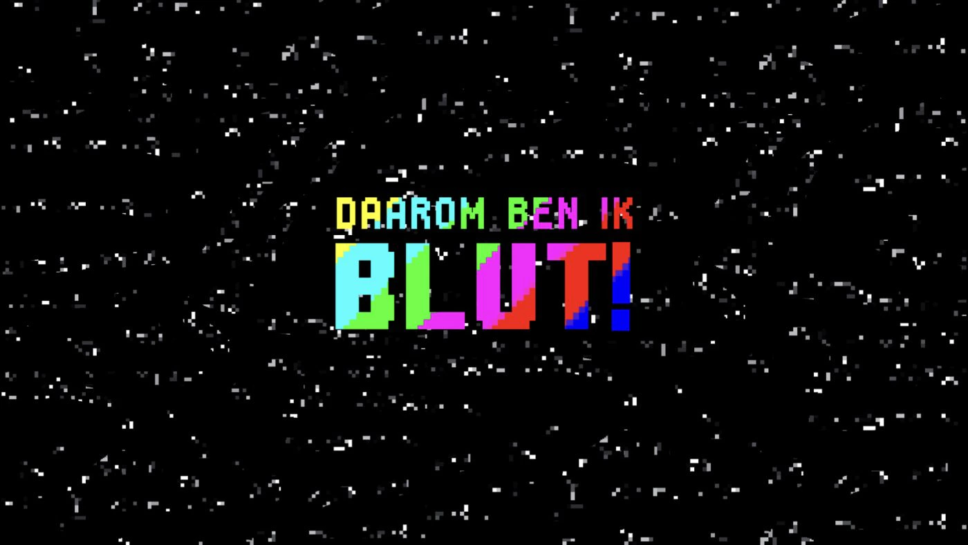 Pixel art inspired logo voor daarom ben ik blut