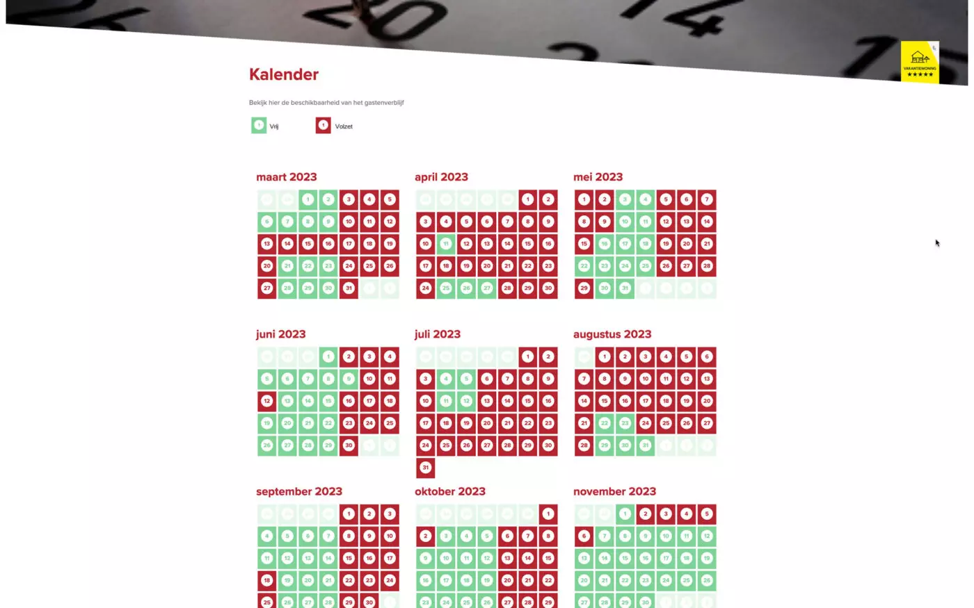 screenshot reservatie module