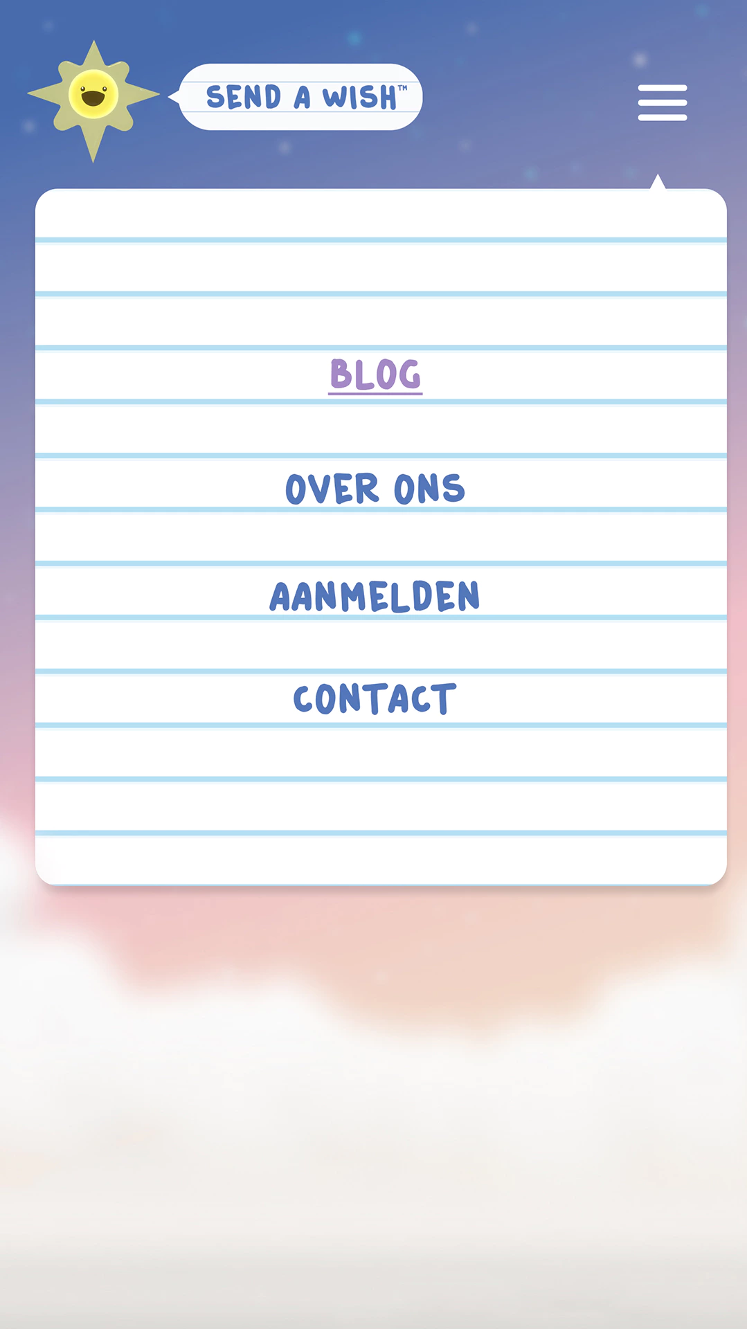 Screenshot webdesign navigatie mobiel