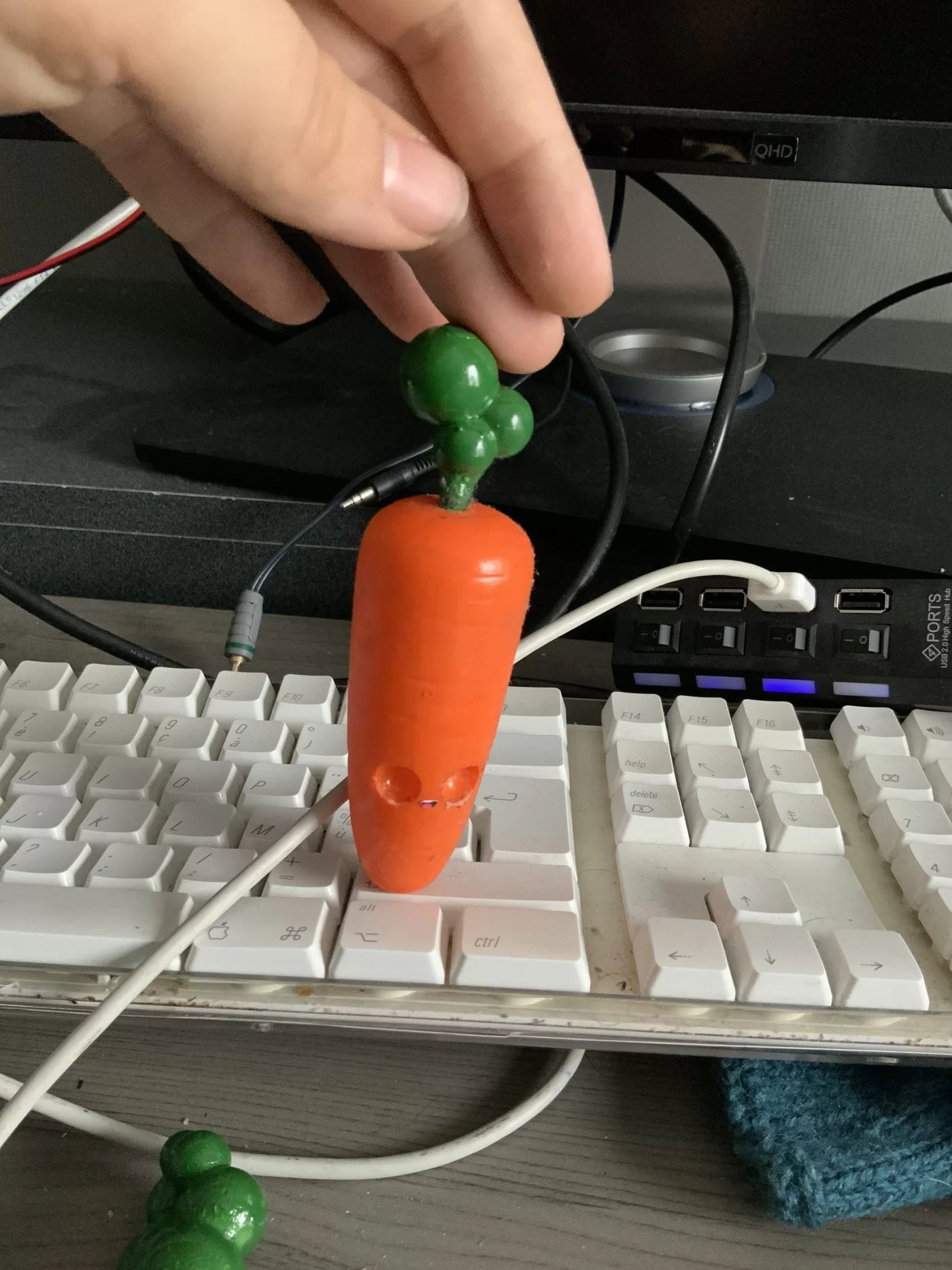 Behind de scenes 3D print en ontwerp proces, wortel