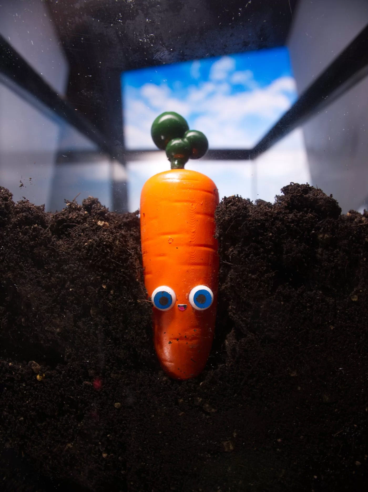 Behind de scenes 3D print en ontwerp proces, wortel