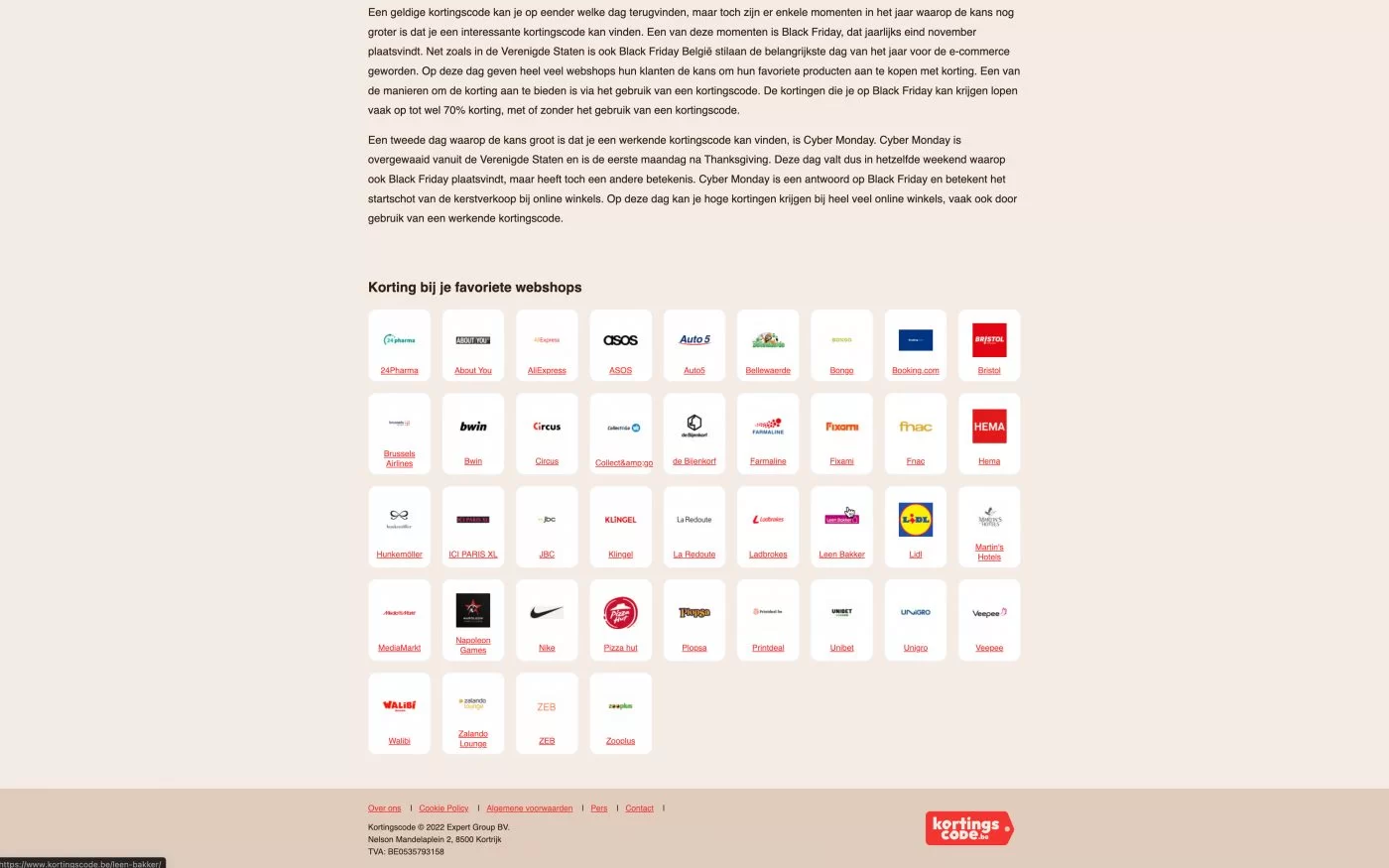 logo overzicht op homepagina kortingscode