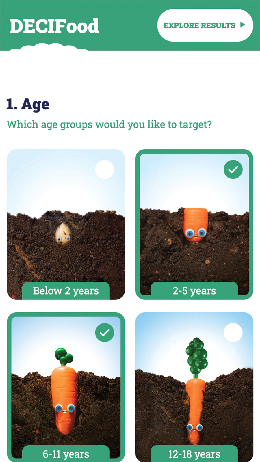 Toy food UI interface