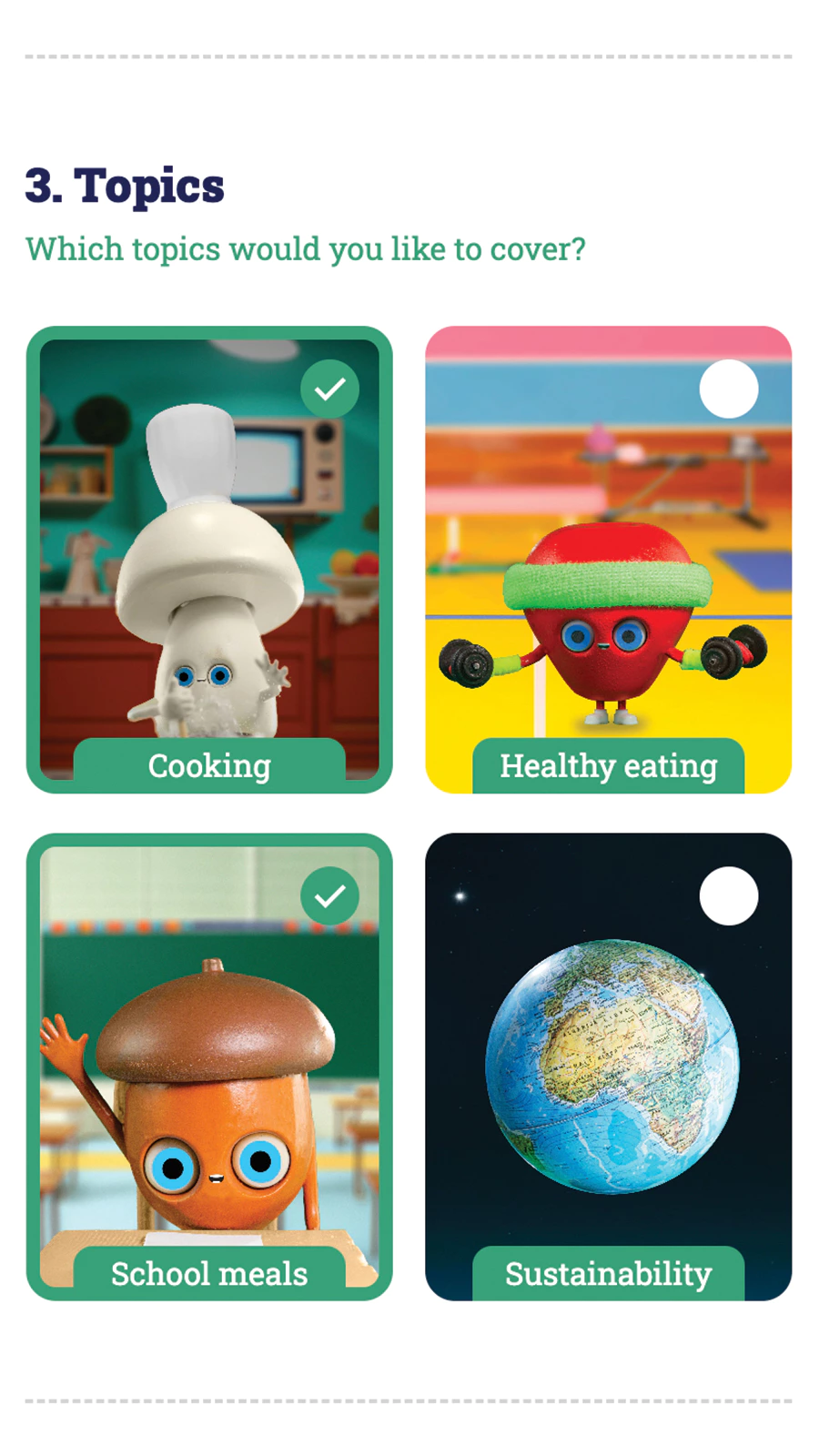 Toy food UI interface